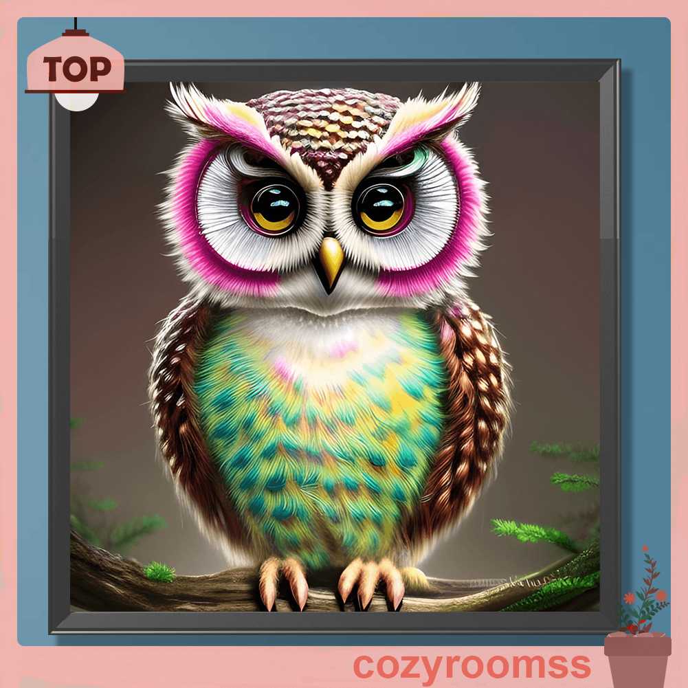 Tranh Đính Đá Kim Cương Toàn Bộ 5D DIY Hình Vẽ Con Cú