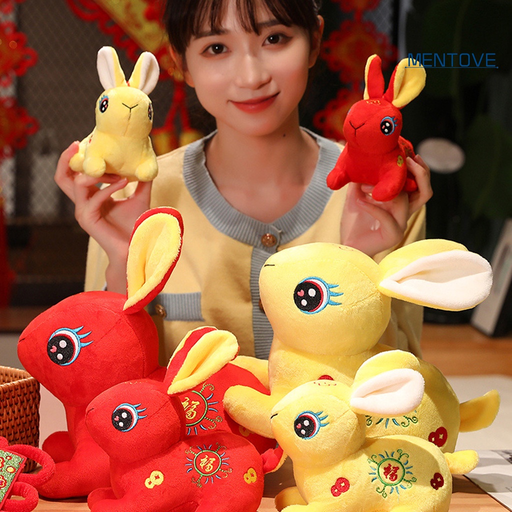 Đồ chơi nhồi bông Hình Thỏ Hoạt Hình Trung Hoa Trang Trí Năm Mới 2023