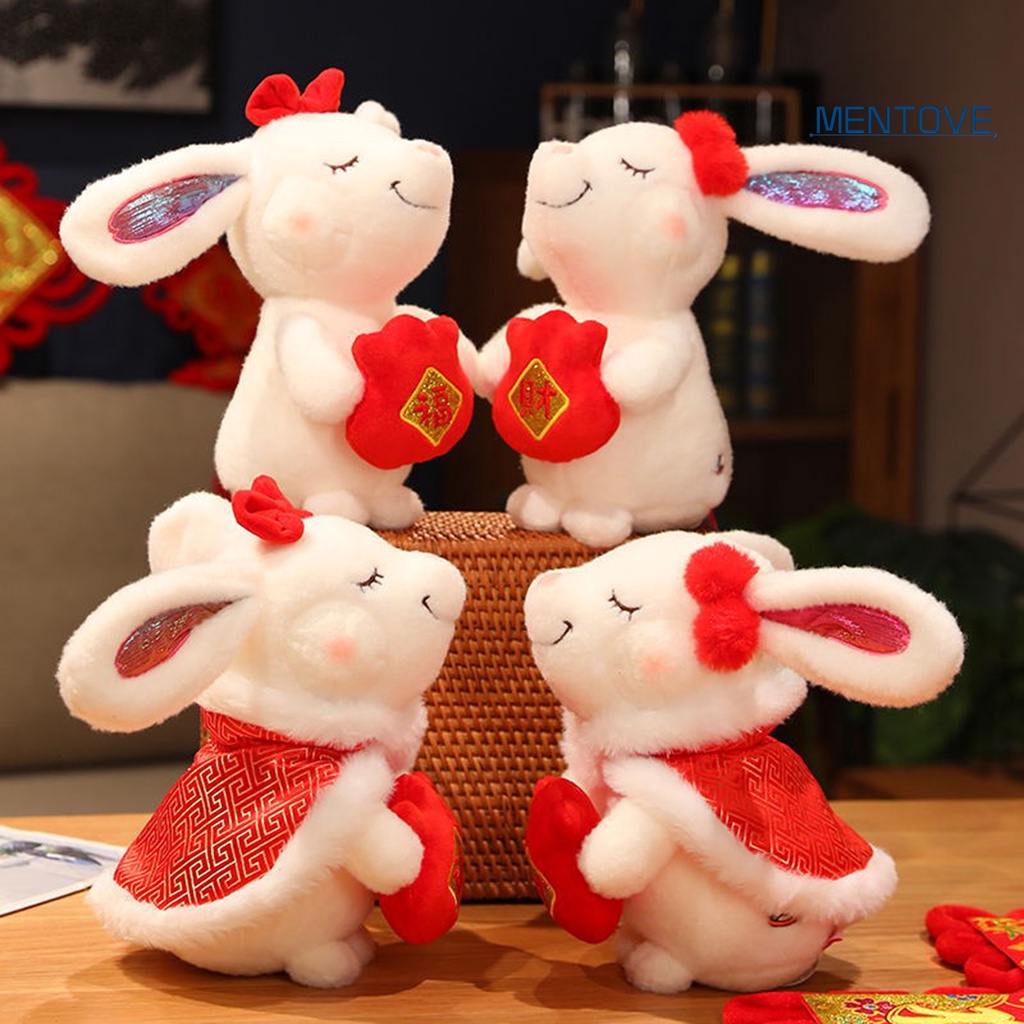 Thỏ Nhồi Bông 24cm May Mắn Phong Cách Trung Hoa Dễ Thương Cho Bé 2023