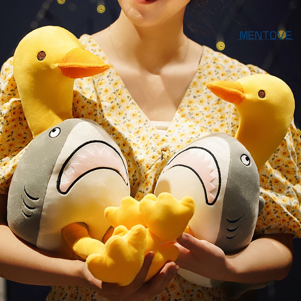 Thú Nhồi Bông Hình Cá Mập / Vịt Hoạt Hình Đa Năng Dễ Thương Trang Trí Nhà Cửa