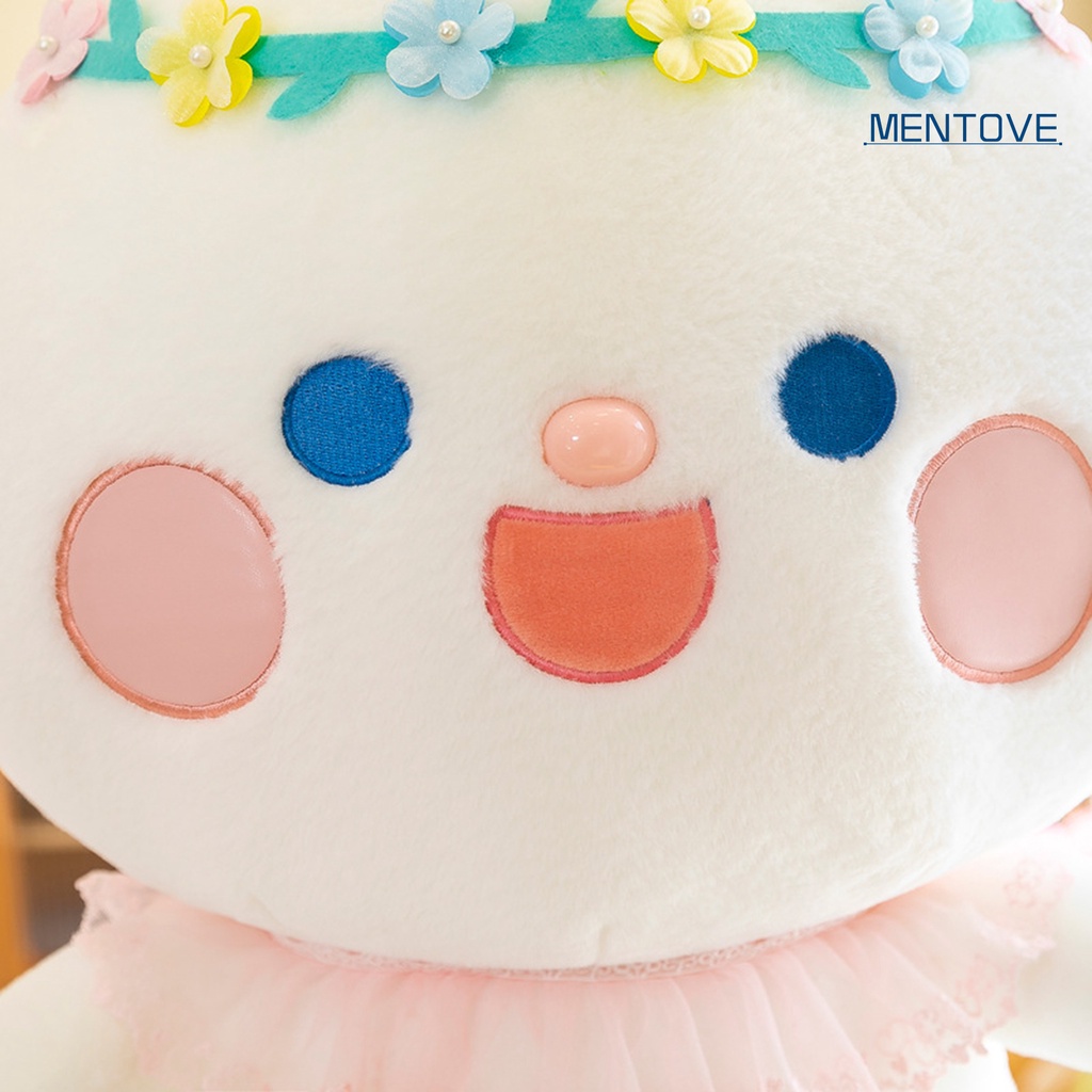 Thỏ Nhồi Bông 45cm Đeo Cổ Phối Ren Dễ Thương Dùng Làm Quà Tặng