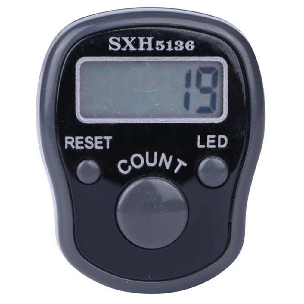 Plastic Stitch Marker Finger Ring Counter Led Night Light Electronic Tally Counting Tools [Q/7]