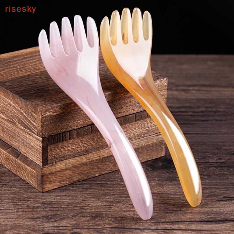 Lược Chải Mát Xa Gua Sha Bằng Nhựa Resin Sáp Ong Năm Cánh