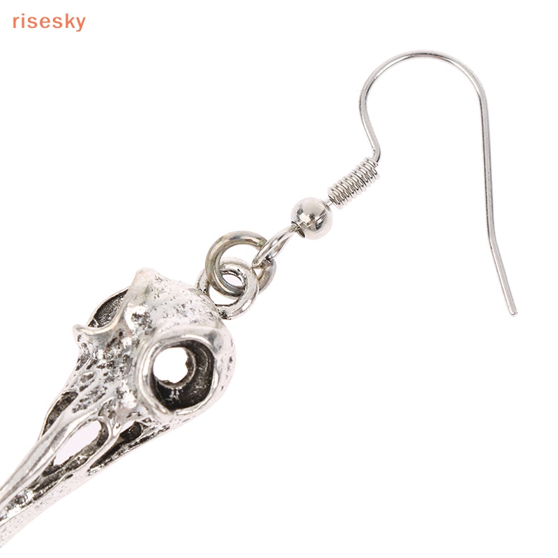 [risesky] Bông Tai Hình Đầu Lâu Chim Phong Cách Gothic Punk