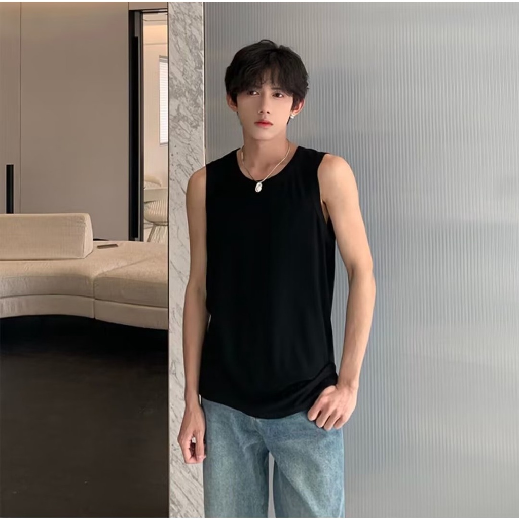 Áo Thun Thể Thao Không Tay Màu Đen Thời Trang Mùa Hè Dành Cho Nam Giới