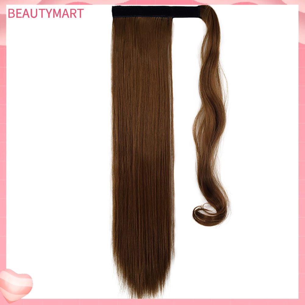 Tóc Đuôi Ngựa Thẳng 24 inch Có Kẹp Bằng Sợi Tổng Hợp