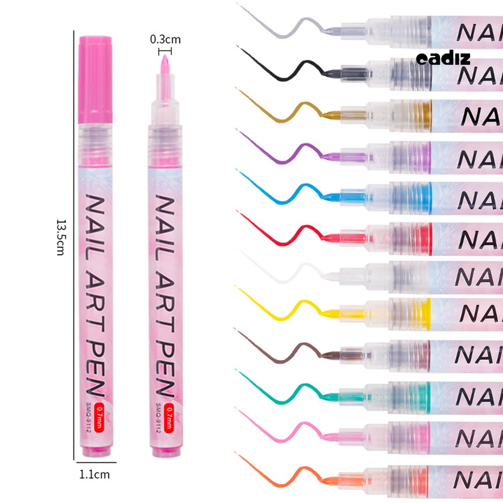 Bút Vẽ Trang Trí Móng Nghệ Thuật Nhanh Khô Chống Rò Rỉ Màu Sắc Đẹp Mắt DIY
