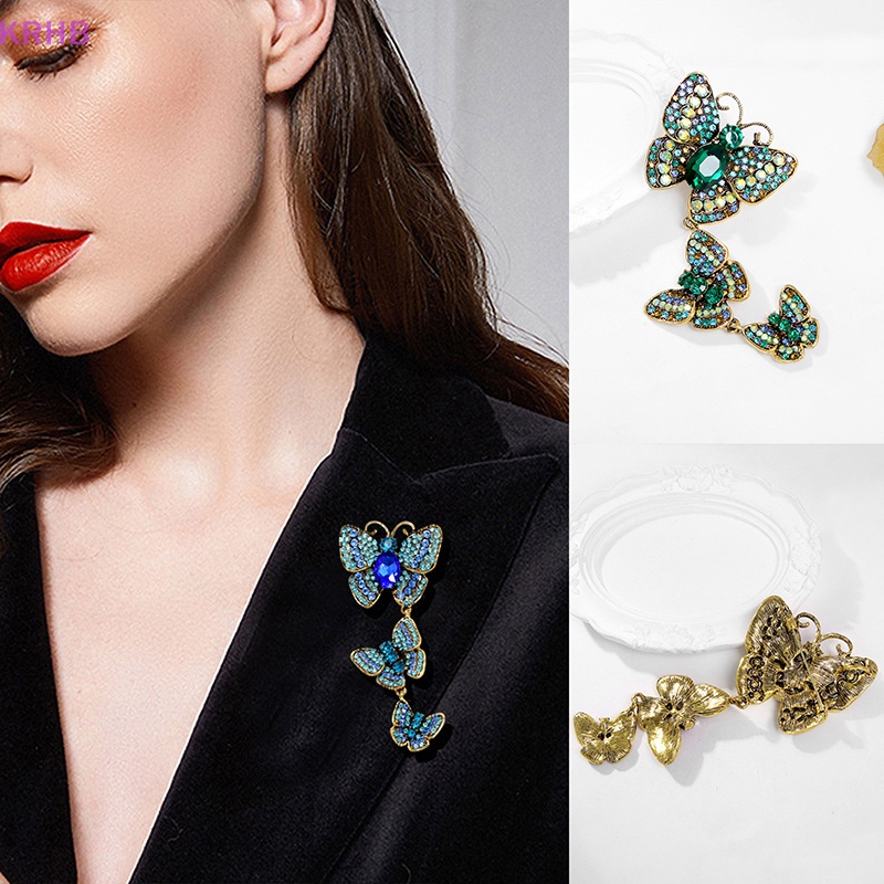 Ghim Cài Áo Hình Bướm Đính Đá Thời Trang Dành Cho Nữ Mới
