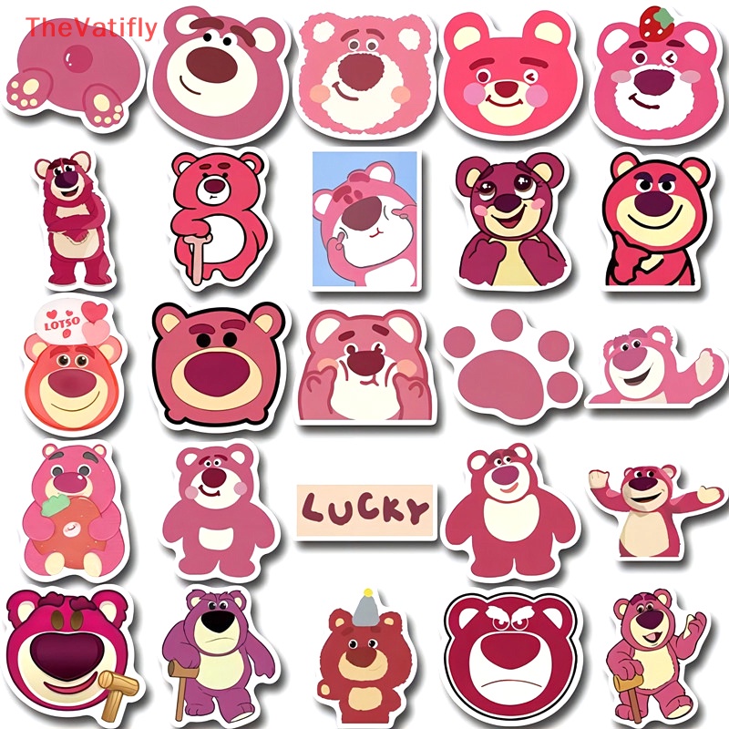 DISNEY [Thevalifly] Set 50 Miếng Dán Hoạt Hình Toy Story Lotso Huggin Dễ Thương Trang Trí Điện Thoại Laptop Đồ Chơi Cho Bé Gái