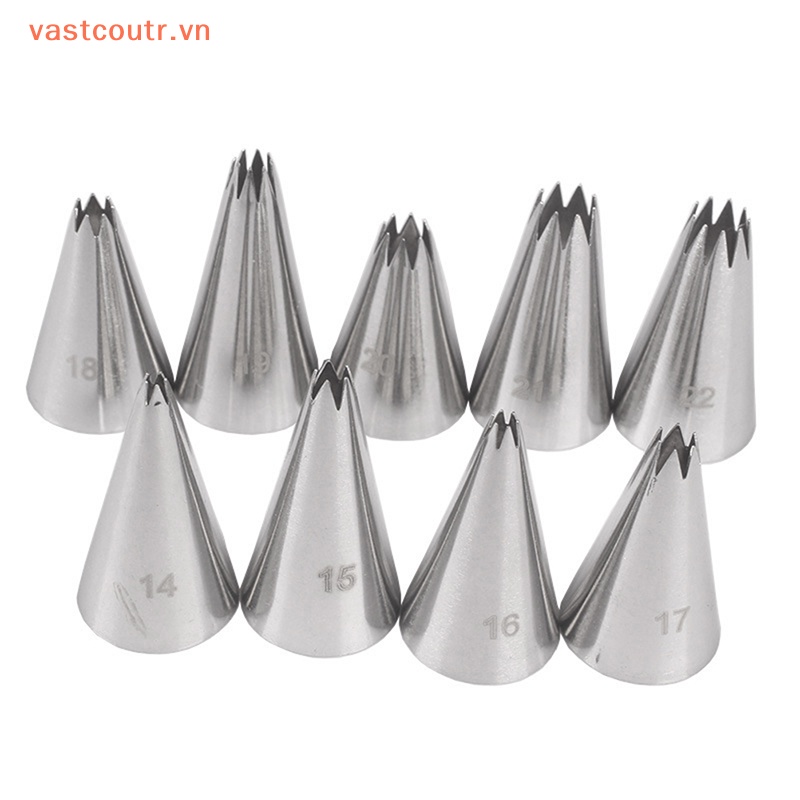 Bộ 9 Đuôi Bắt Bông Kem Trang Trí Bánh Bằng Kim Loại