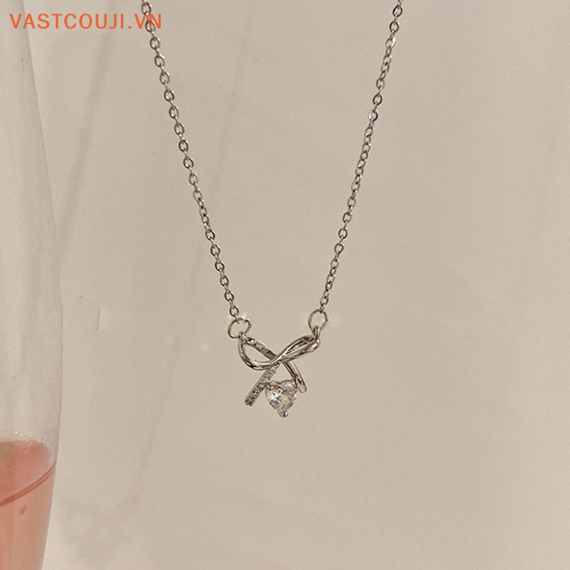 Vòng Cổ Choker Mặt Nơ Đính Đá Zircon Pha Lê Phong Cách Hàn Quốc Cổ Điển Thời Trang Xuân Hè Dành Cho Bạn Nữ VN