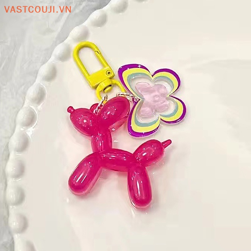 Móc Khóa Hình Chú Chó / Bướm Màu Kẹo Ngọt Bằng Acrylic Dễ Thương