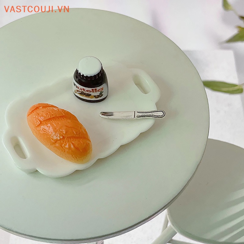 Set 4 Mô Hình Dĩa Bánh Mì Mini Cho Nhà Búp Bê