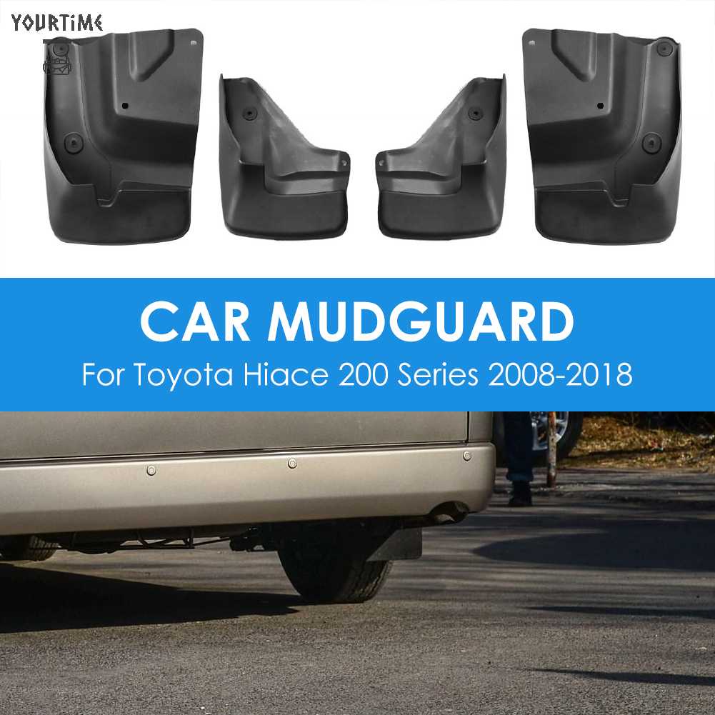 Set 4 Tấm Chắn Bùn Chuyên Dụng Cho Xe Hơi Toyota Hiace 200 Series 08-18