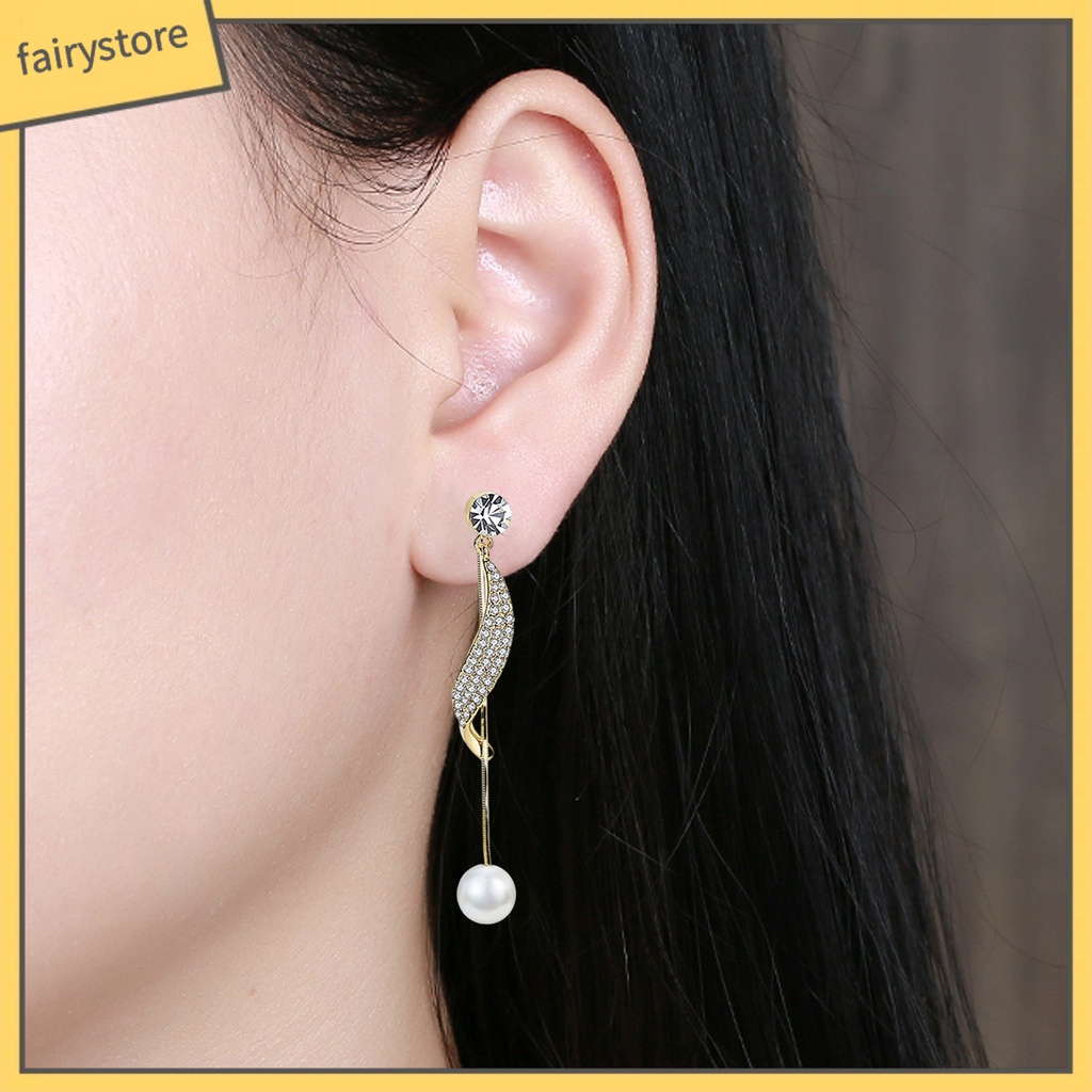 1 Đôi Bông Tai Tua Rua Đính Đá Lấp Lánh Dành Cho Nữ