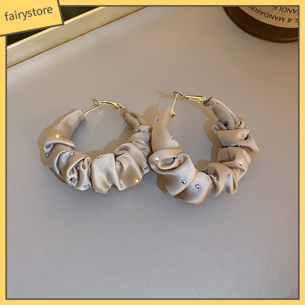 1 Đôi Bông Tai Hình Chữ C Đính Đá Lấp Lánh Thời Trang Dành Cho Nữ