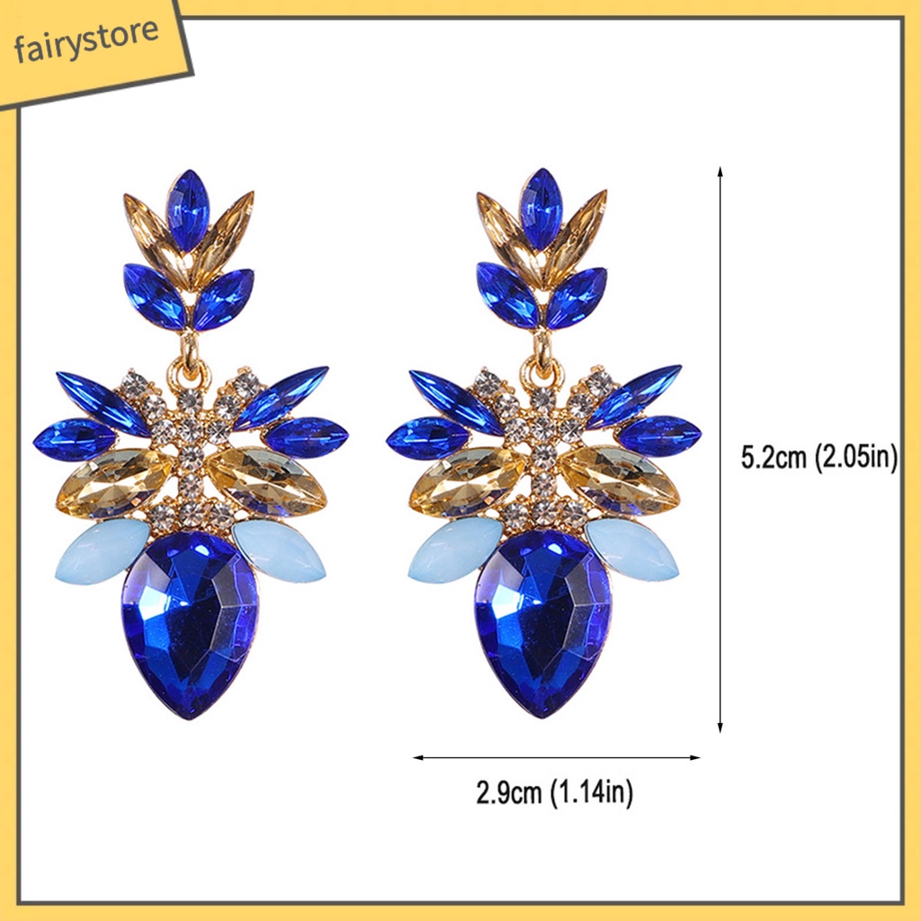 1 Đôi Khuyên Tai Đính Đá Thời Trang Cho Nữ