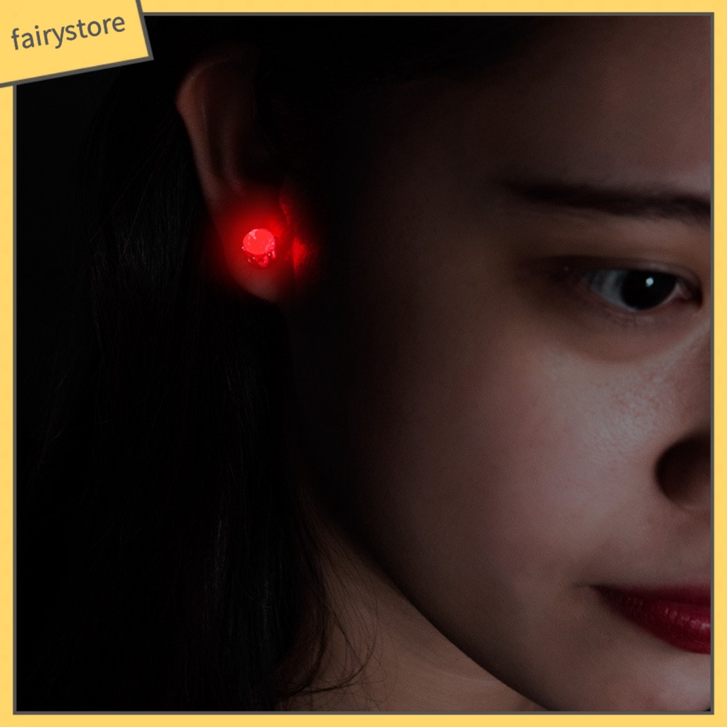 1 Bông Tai Đinh Tán Có Đèn LED Trong Suốt Nhỏ Gọn Cho Nữ