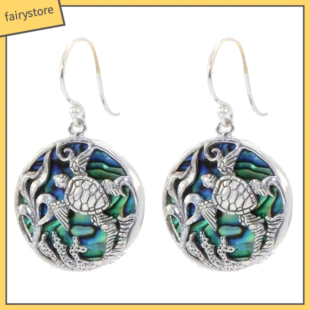 Bông Tai Móc Treo Hình Rùa Biển / Vỏ Sò Tròn Sáng Tạo Cho Nữ