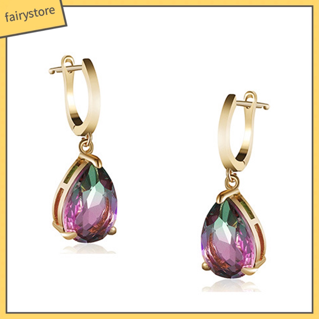 Bông Tai Hình Giọt Nước Đính Đá Thời Trang Dành Cho Nữ