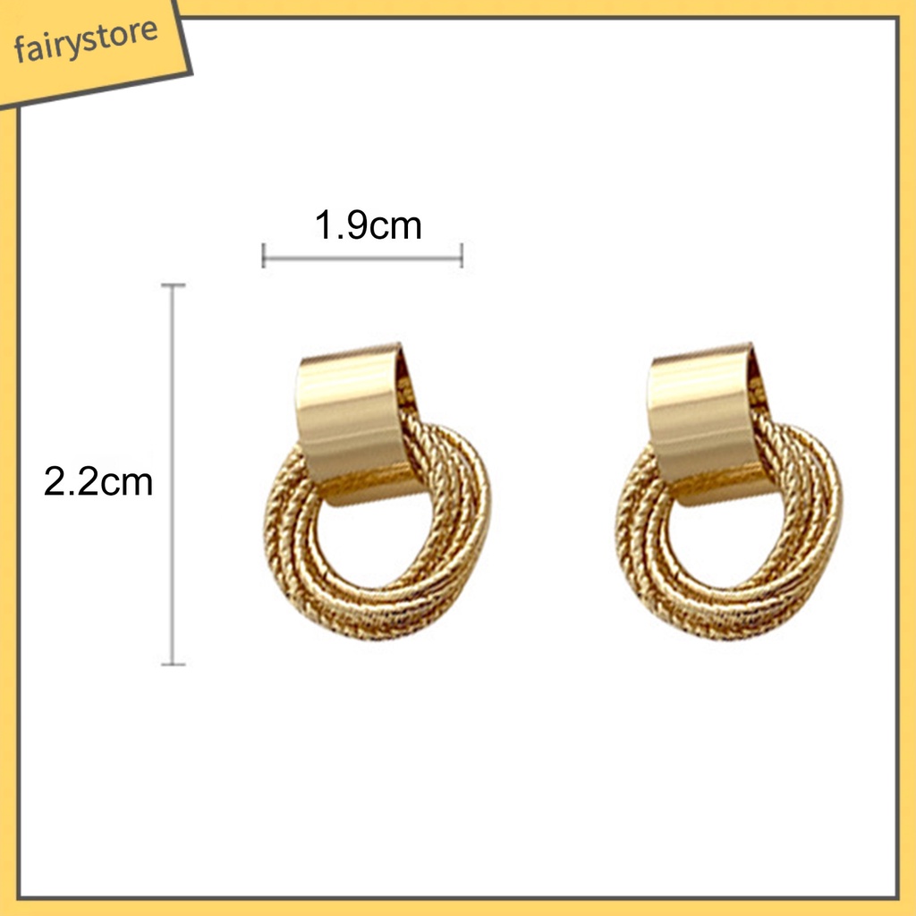 [FRO] 1 Cặp Bông Tai Nhiều Vòng Tròn Nhỏ Dễ Phối Đồ Trang Sức Nhẹ Nhàng