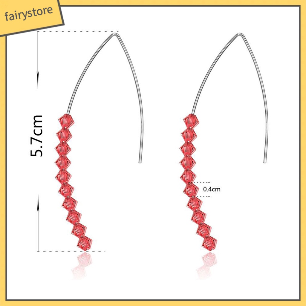 Bông Tai Bạc 925 Dáng Dài Hình Chữ V Thời Trang Cho Nữ