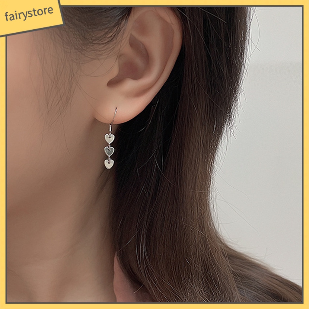 [FRO] Bông Tai Tua Rua Hình Trái Tim Dáng Dài Nhẹ Nhàng Dễ Phối Đồ