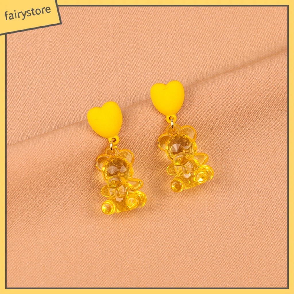 1 Đôi Bông Tai Hình Gấu Hoạt Hình Dễ Thương