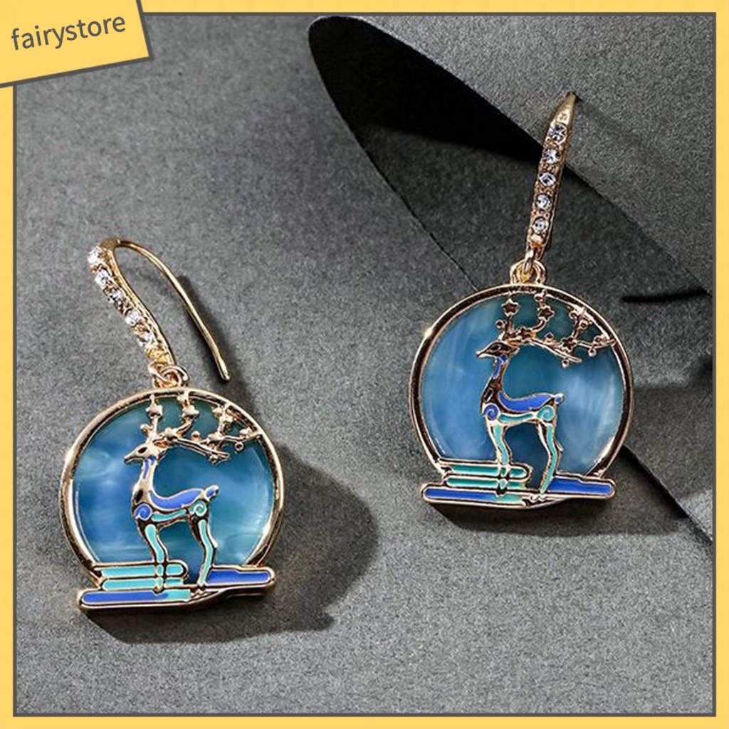 1 Đôi Bông Tai Móc Hình Cá Bằng Kim Loại Phong Cách Trung Hoa Dành Cho Nữ