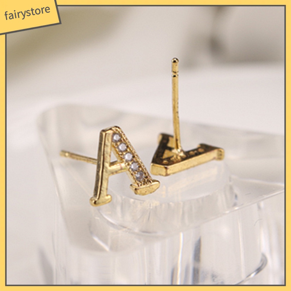 Bông Tai Chữ Cái Đính Đá Thời Trang Dành Cho Nữ