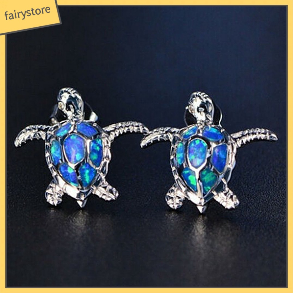 1 Đôi Bông Tai Hình Rùa Biển Đính Đá Dễ Thương Dành Cho Nữ
