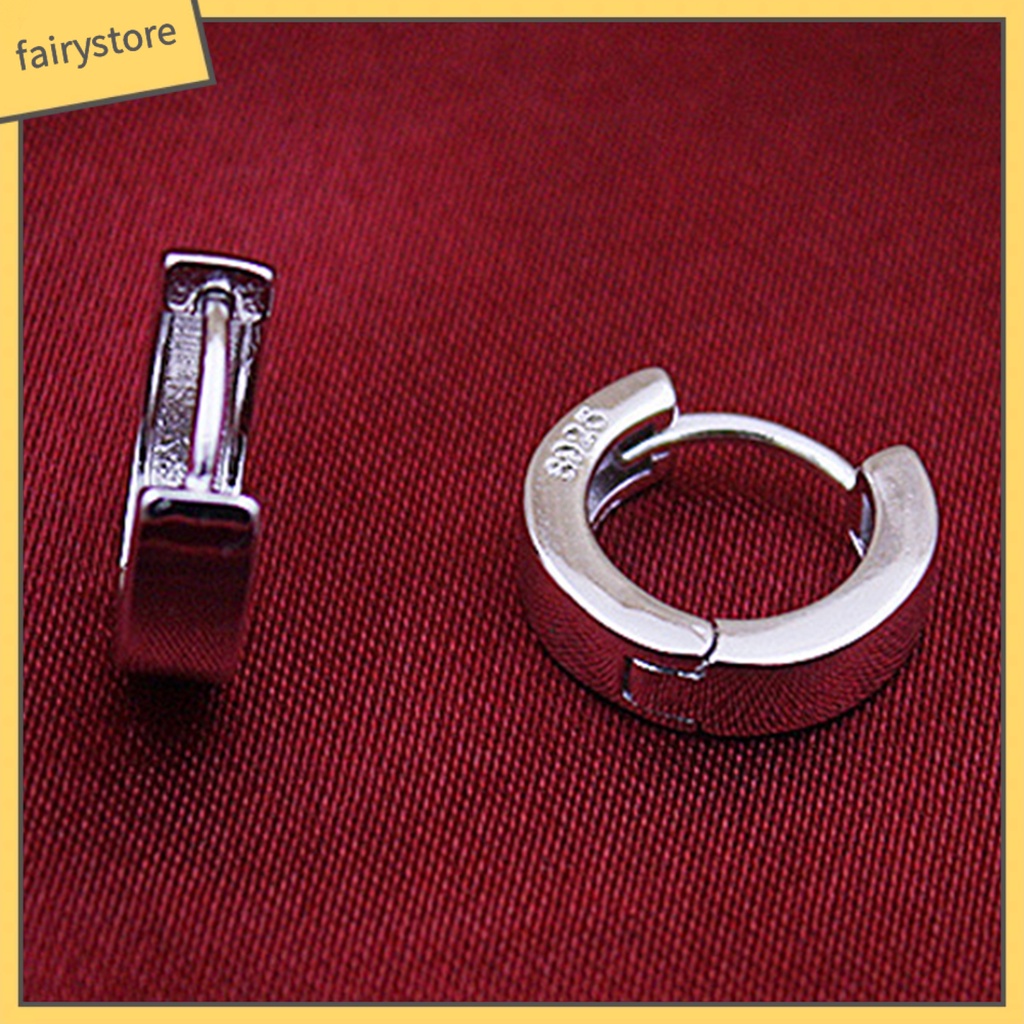 Khuyên Tai Tròn Mạ Bạc Đơn Giản Dùng Làm Quà Tặng Hằng Ngày