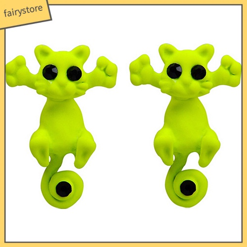 Bông Tai Hình Mèo Hoạt Hình Phong Cách Punk Dễ Thương Cho Nữ