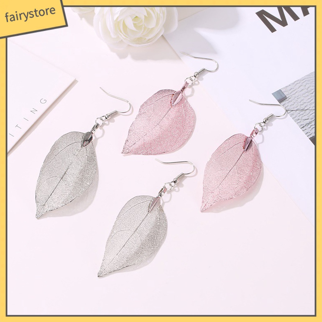 1 Đôi Bông Tai Hình Chiếc Lá Bằng Thép Không Gỉ Dành Cho Nữ