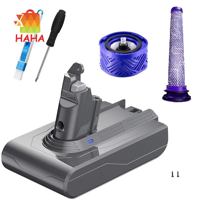 Bộ Chuyển Đổi Pin 21.6V V6 DC62 + Bộ Lọc Thay Thế Cho Máy Hút Bụi Dyson V6 SV04 SV03 DC58 DC59 DC61 DC74 DC72