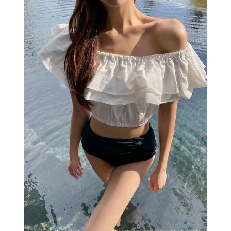 Bộ Đồ Bơi Một Mảnh Lưng Cao Che Bụng Phong Cách Hàn Quốc Thời Trang Mùa Xuân Mới Cho Nữ