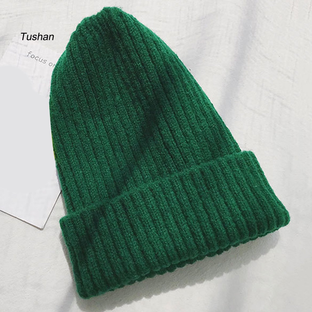 Mũ Len Beanie Màu Trơn Giữ Ấm Thời Trang Cho Nữ