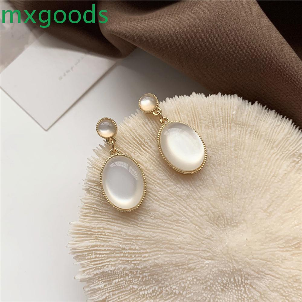 Khuyên Tai Nữ Màu Trắng Kiểu Đơn Giản Phong Cách Hàn Quốc