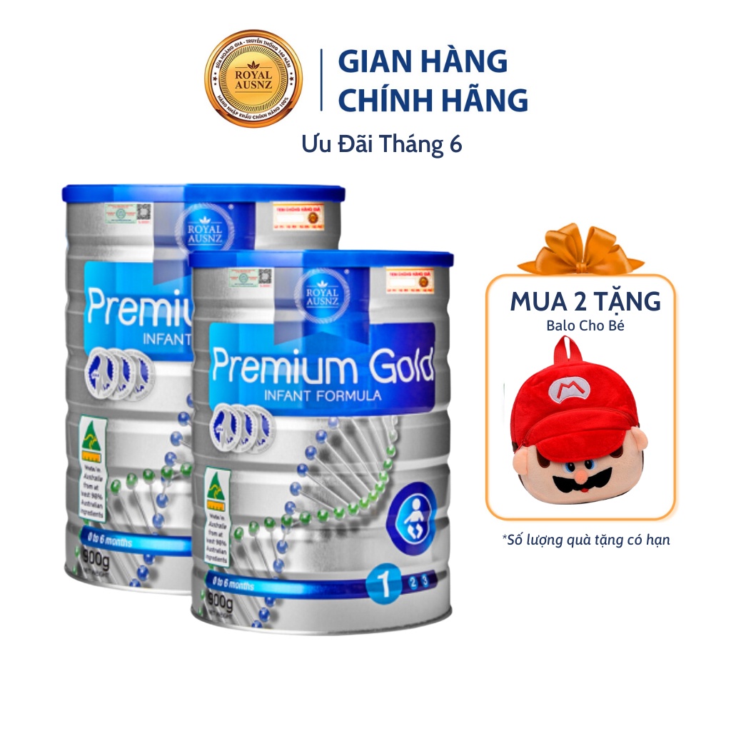 Combo 2 Sữa Bột Hoàng Gia Úc Royal Ausnz Premium Gold Số 1 Bổ Sung Vitamin