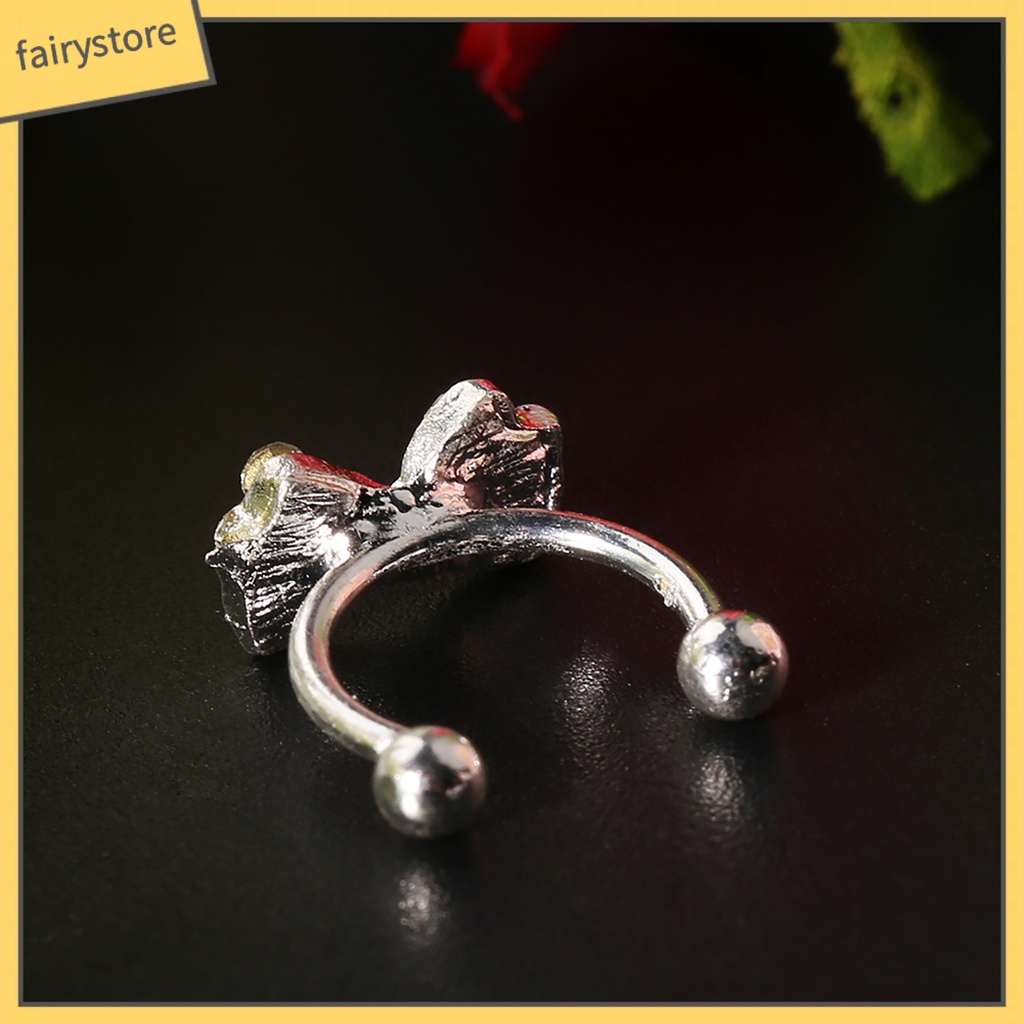 1 Khuyên Kẹp Vành Tai Hình Nơ Đính Đá Pha Lê Bằng Hợp Kim Thời Trang Cho Nữ