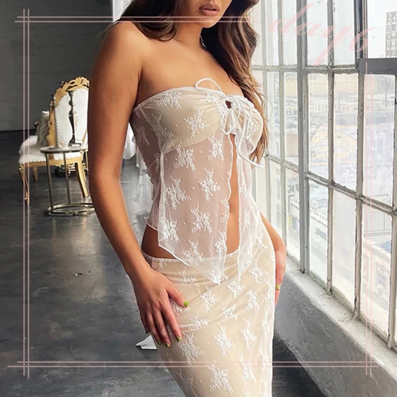 Áo Ống Phối Ren Nhẹ Nhàng Thời Trang Quyến Rũ Cho Nữ