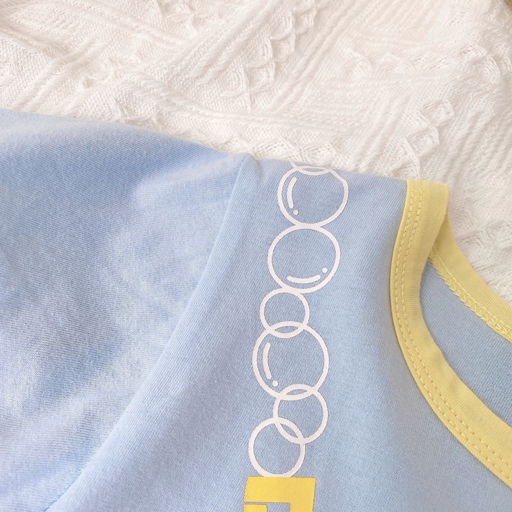 Áo Thun 100% Cotton Tay Ngắn Thoáng Khí In Họa Tiết Hoạt Hình Thời Trang Mùa Hè 2023 Cho Bé