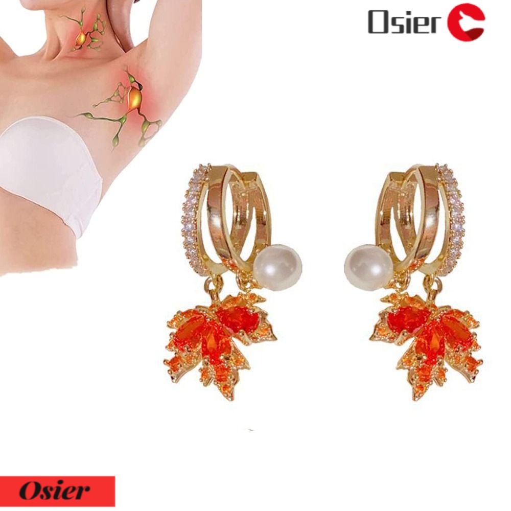 OSIER1 Bông Tai Nam Châm Hình Lá Phong Giúp Giảm Căng Thẳng