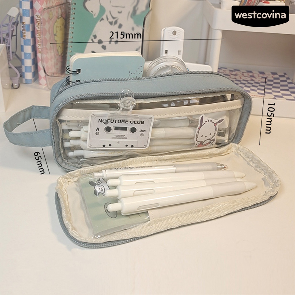 [WSTN] [WSTN]✎Túi Đựng Bút Nhiều Ngăn Sức Chứa Lớn Có Khóa Kéo Mạnh Mẽ Chống Thấm Nước Có Tay Cầm Dành Cho