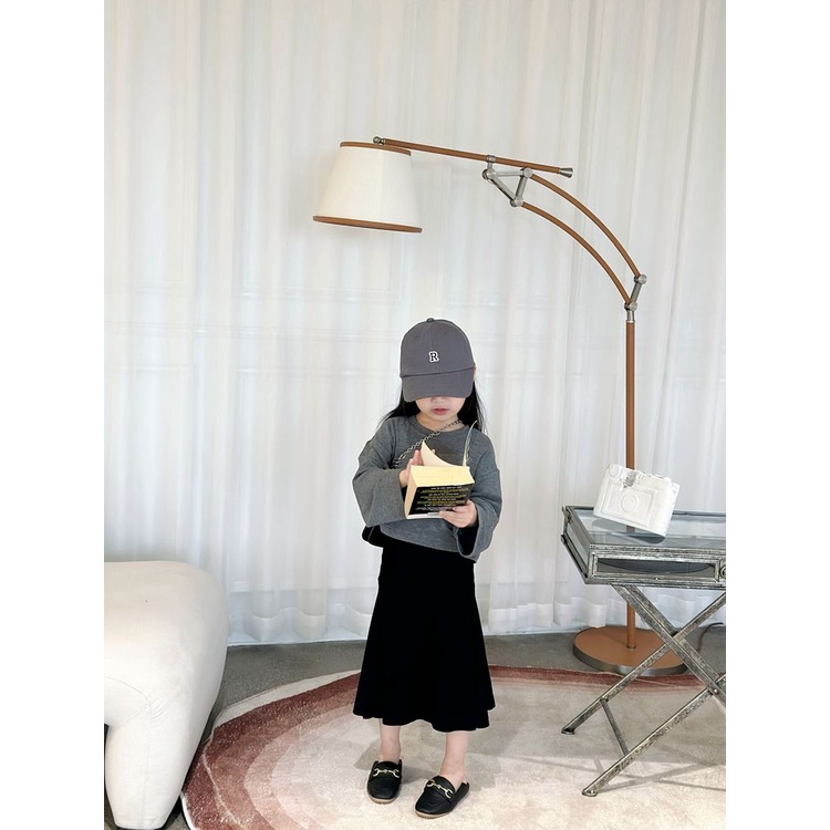 Set Áo Thun Dài Tay Và Chân Váy Đuôi Cá Phong Cách Mới Cho Bé Gái