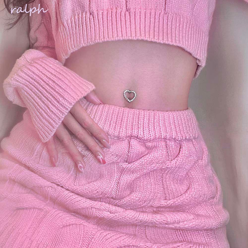 Khuyên Rốn Hình Trái Tim Bằng Thép Không Gỉ