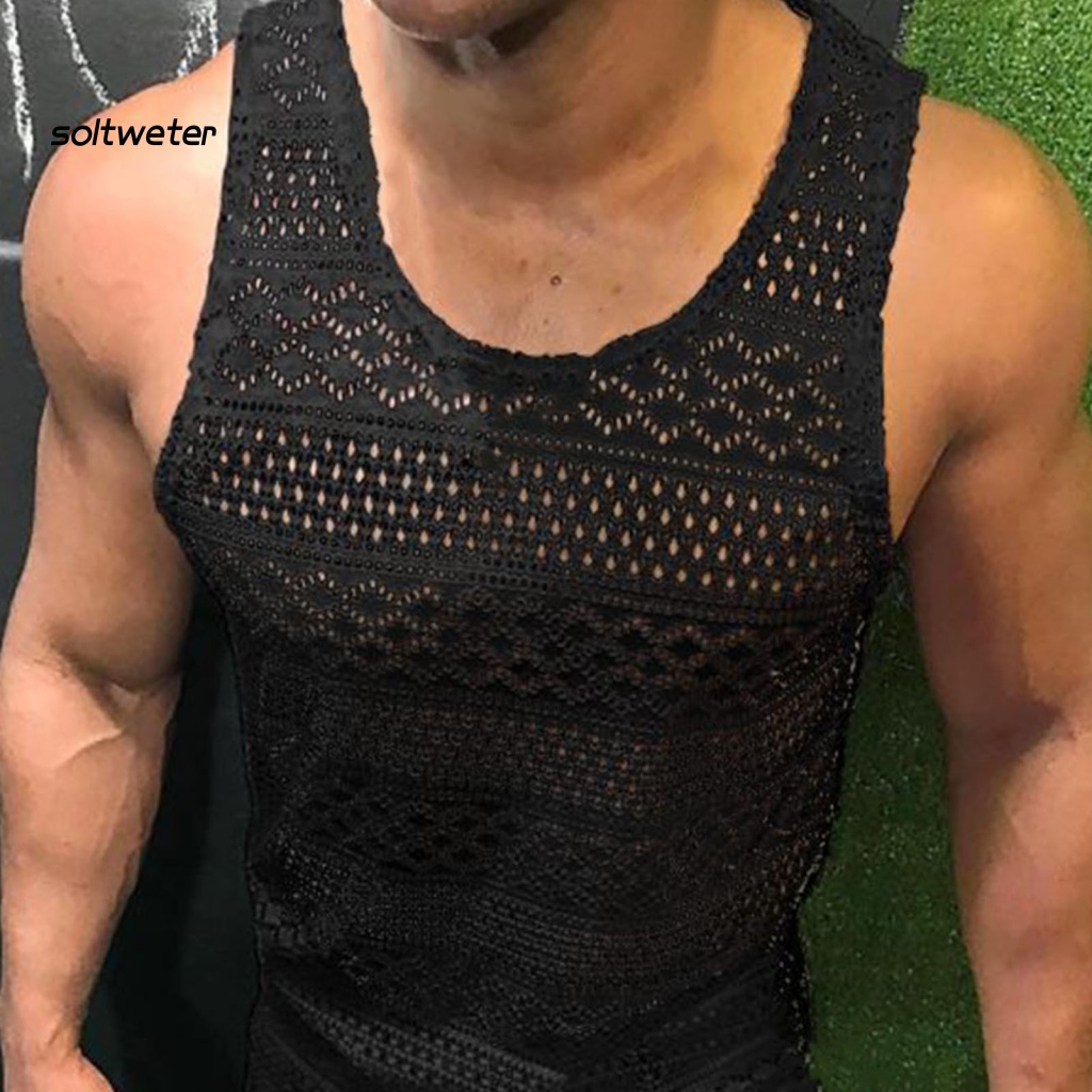 Áo Tank Top Cổ Tròn Nhiều Lỗ Thoáng Khí Thời Trang Mùa Hè Cho Nam