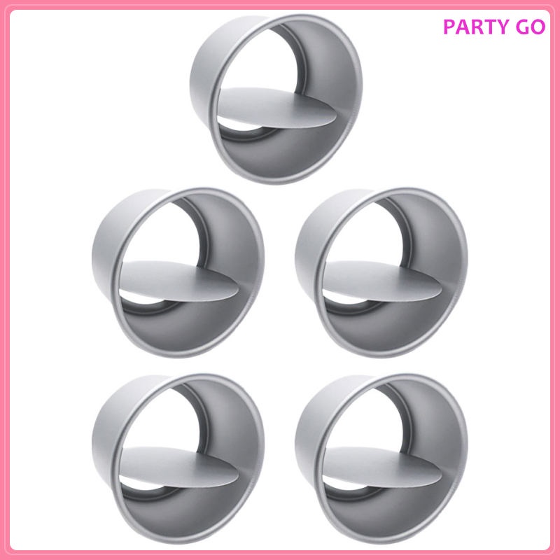 Bộ 5 Khuôn Làm Bánh Hình Tròn Bằng Hợp Kim Nhôm 11.5X11.5CM