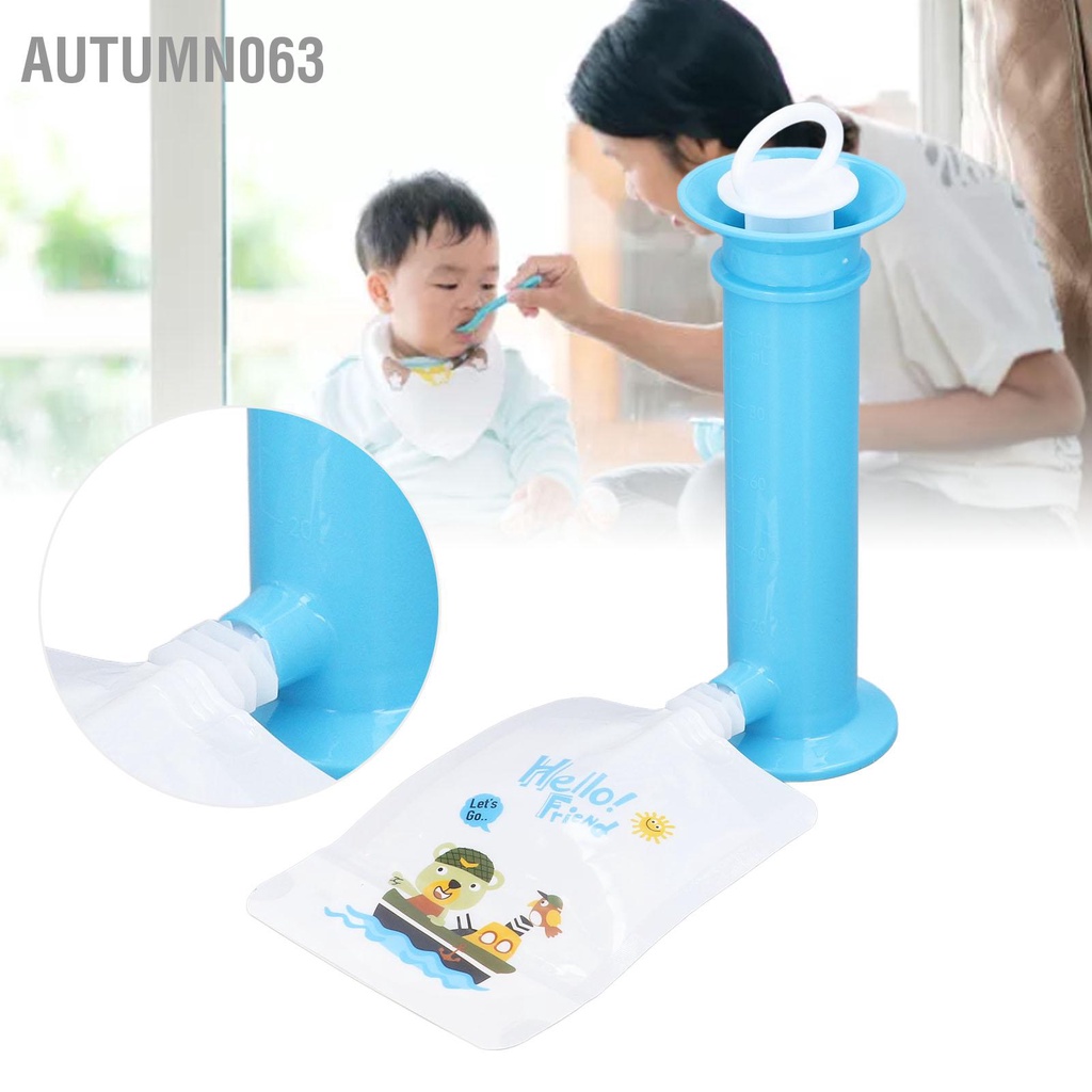 Autumn063 Bộ 7 Túi Đựng Thức Ăn Cho Bé Máy Làm Màu Tinh Khiết Trái Cây Ép Puree Chất Độn Trẻ Em