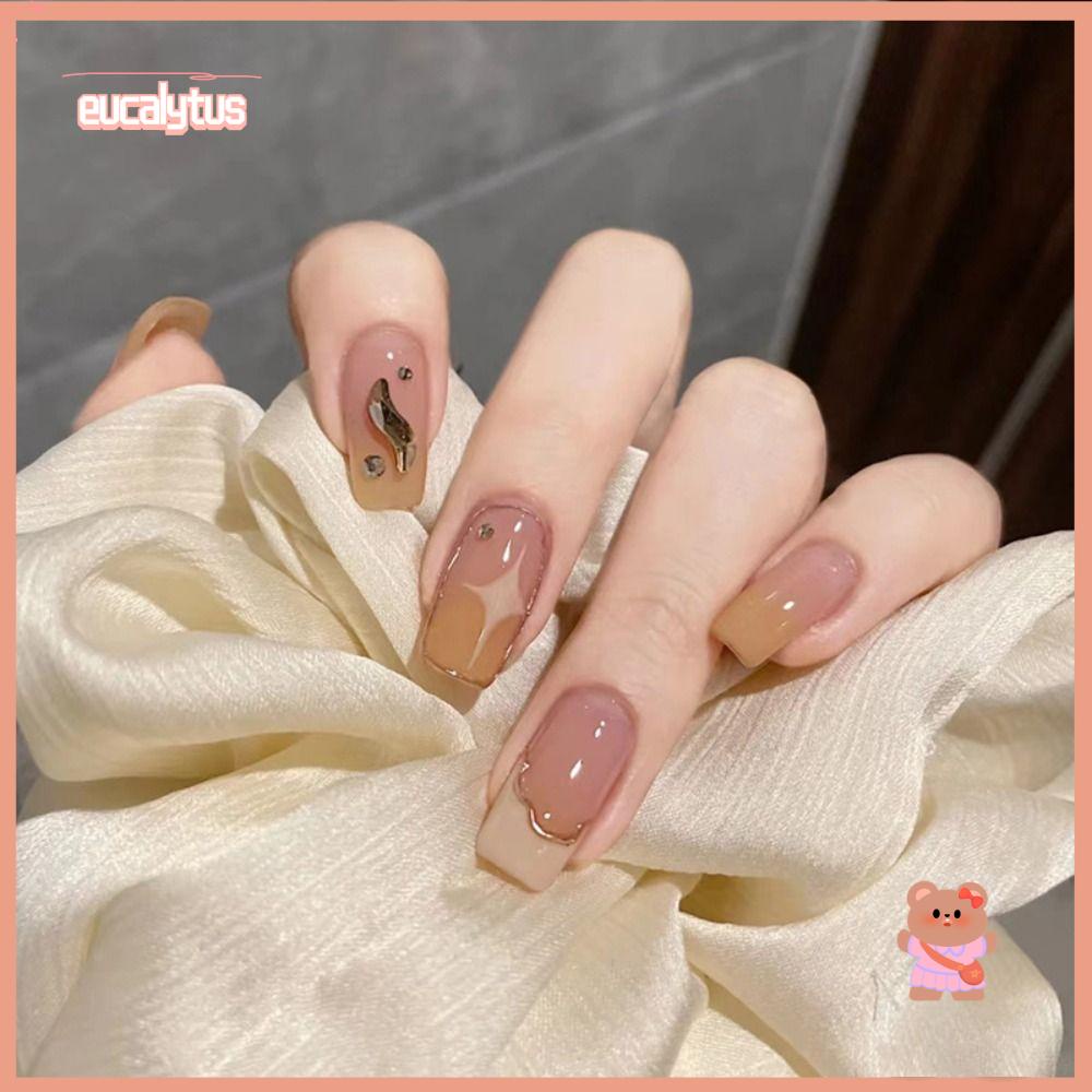 Bộ 24 Móng Tay Giả Che Phủ Toàn Diện Tháo Rời Được Kiểu Pháp